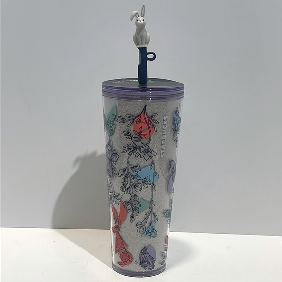 Starbucks Other - Starbucks 2024 Bunny Reusable Tumbler 24 Oz with Silicone Bunny Straw Topper NEW